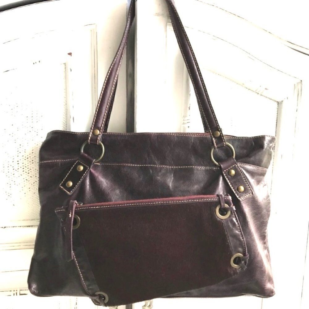 MARCO BUGGIANI ITALIAN LEATHER/ FUR HANDBAG